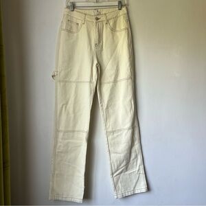 Princess Polly Copeland Off White Relaxed Fit Straight Leg Jeans 4